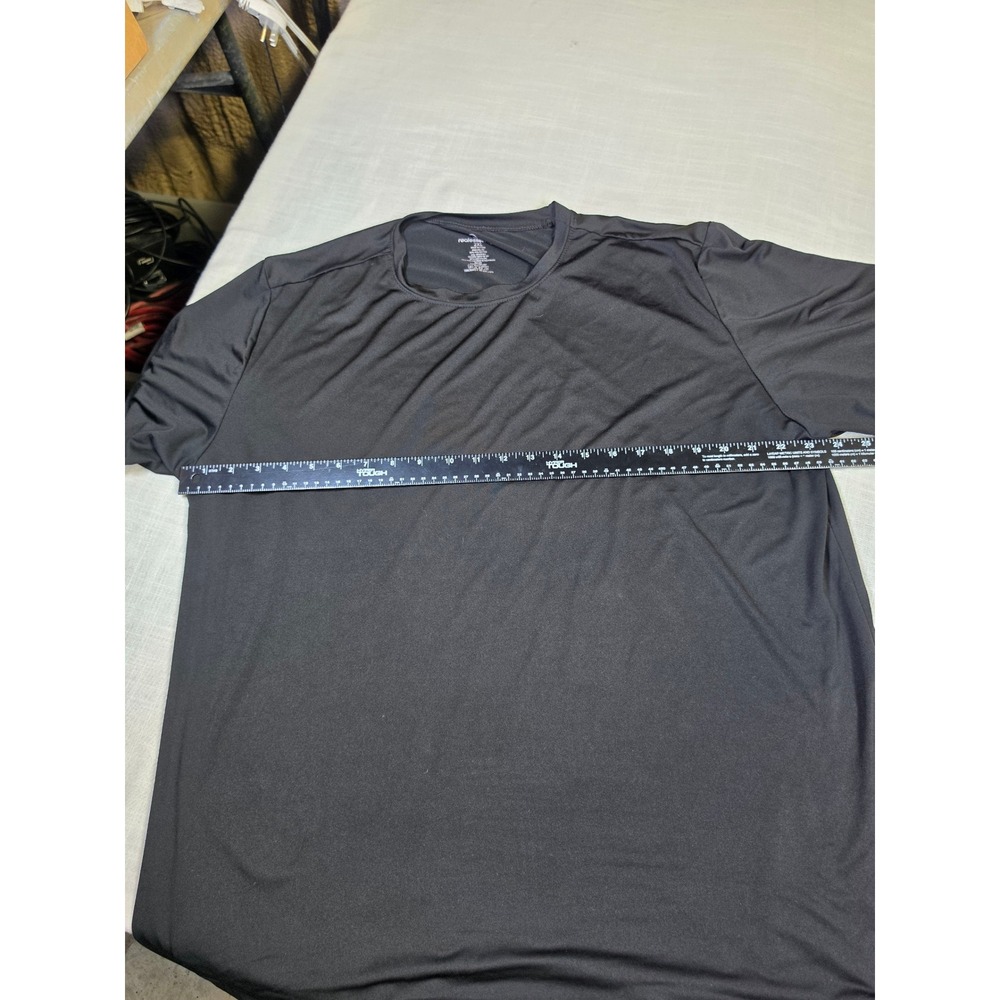 Real Essentials Mens 2XL Active T-Shirt 2 Pack Black Heather Navy Blue Gym Top